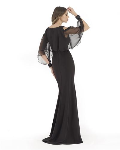 Morrell Maxie 15636 Sheer Sleeve V-neck Jersey Dress - Image 2