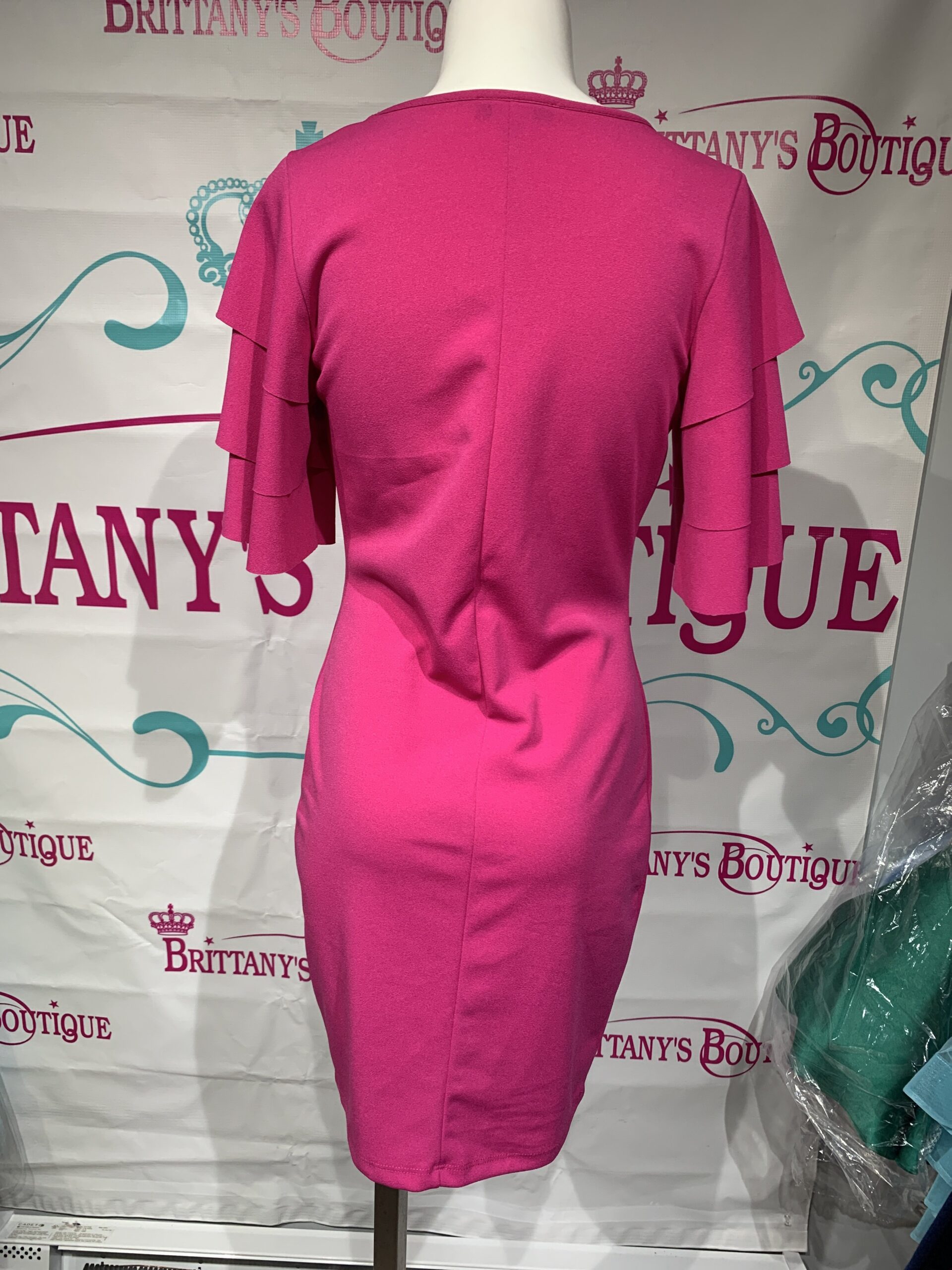 Pink Ruffle Sleeve Dress Brittanys Boutique 