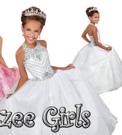 Ritzee Girls Pageant Dresses White