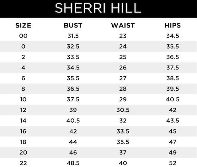 Sherri Hill Dress Size Chart